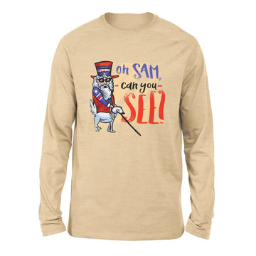 Oh Sam Can You See Men/Unisex Drop Shoulder Sweatshirt in Heather Sand Dune color
